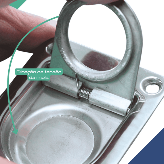 Puxador de Tampas de Embutir em Aço Estampado 2-3/16 x 2-9/16 pol