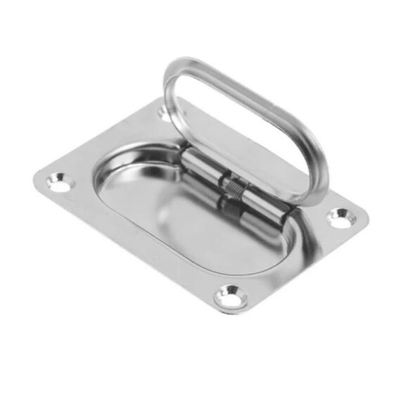 Puxador de Tampas de Embutir em Aço Inox 75 x 55 - Retangular