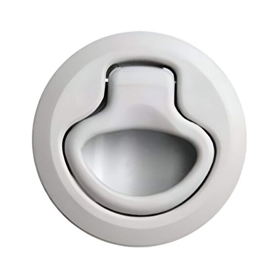 Puxador/Fechadura de Bater p/ Portas até 1/2 pol - Plástico Branco