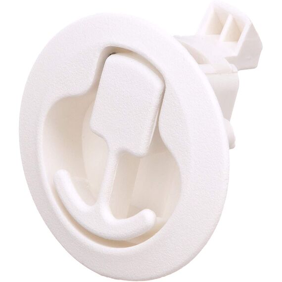 Puxador/Fechadura de Bater p/ Portas até 7/8 pol - Plástico Branco - Seachoice