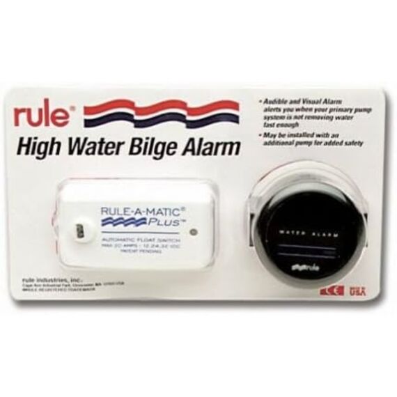 Automático c/ Capa Protetora 12/24/32V - 20A + Alarme 12V 0.1A p/ Bombas de Porão - Rule