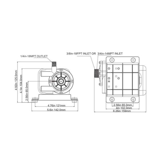 Bomba de Circulação p/ Ar condicionado 12.000 BTU - Seaflo 5.0 Gpm - 230V