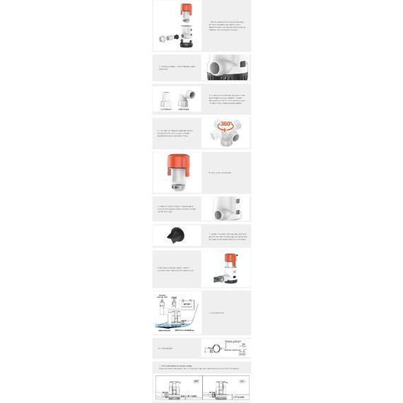 Bomba De Porão Não Automática c/ Bico Seaflo 2.000Gph - 7.569 Litros Hora -12v - 7.5A - 13AS