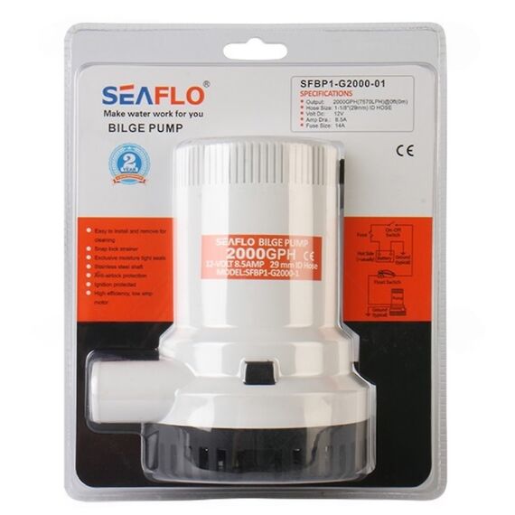 Bomba De Porão Seaflo 2.000 Gph - 7.569 Litros Hora - 24v