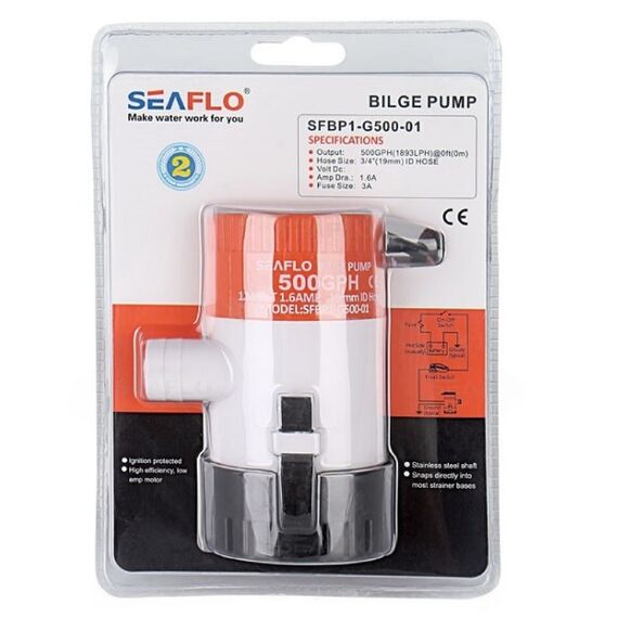 Bomba De Porão Seaflo 500 Gph - 1.892 Litros Hora - 12v