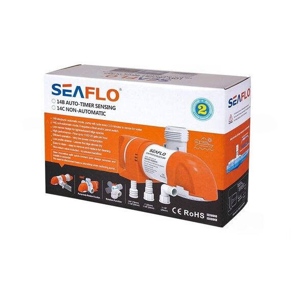 Bomba De Porão Seaflo 800 Gph - 3.028 Litros Hora - 12v - Horizontal c/ Automático