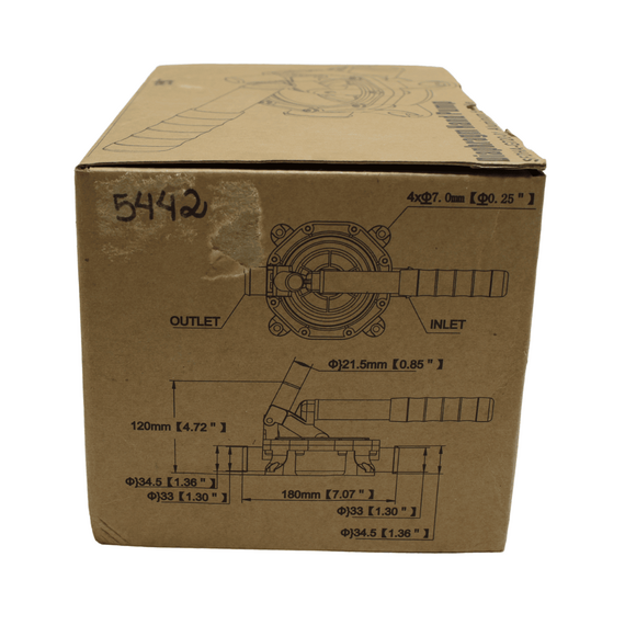 Bomba De Sucção Manual Seaflo 720 Gph - 2.725 Litros Hora - Cabo Removível