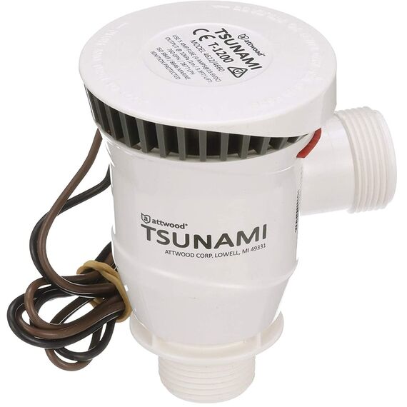 Bomba p/ Viveiro Tsunami c/ Haste de Rosca Curta 1.200 Gph - 4.542 Litros Hora - 12v