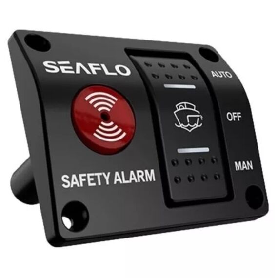 Chave de Painel Blindada p/ Bomba de Porão - Manual/Off/Automático - Alarme - Seaflo