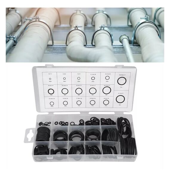 Conjunto De Vedação Anéis de Borracha - ORING - 222 peças