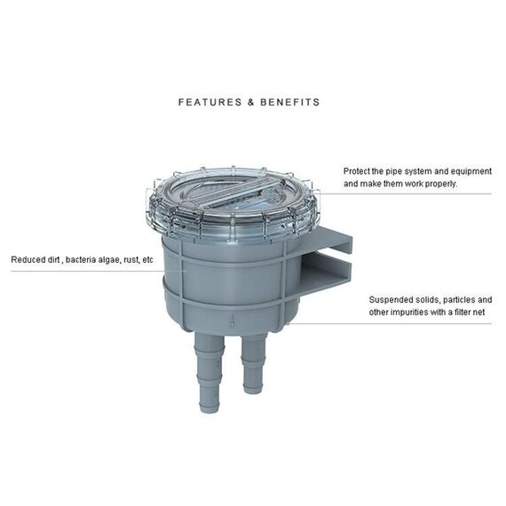 Filtro p/ Entrada de Bombas - Água Doce e Salgada - 151x108mm