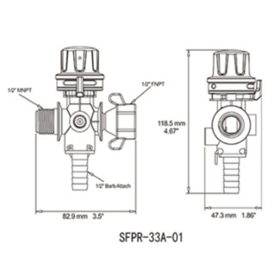 Regulador de Pressão Modelo Torneira c/ Rosca 1/2 pol.