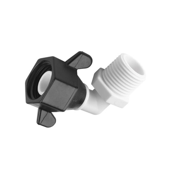 Bico Conector Adaptador de Plástico 90º Bomba Pressurização Rosca p/ Mangueira 1/2 Fêmea E 1/2 Macho