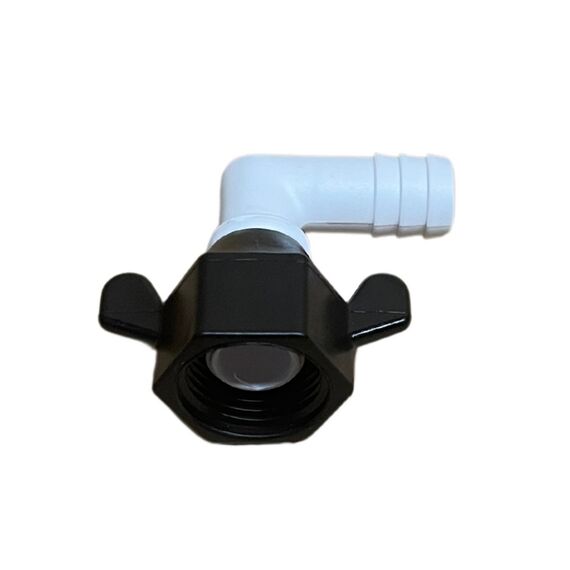 Bico Conector Adaptador de Plástico em L Bomba Pressurização Rosca 1/2 Espigão 1/2
