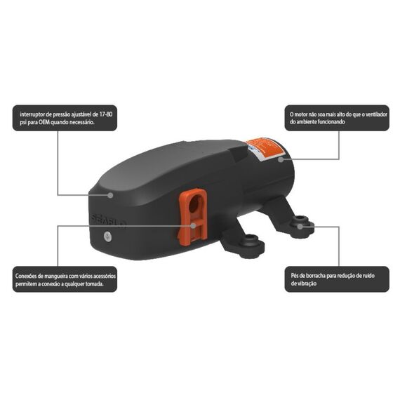 Bomba Água Doce Pressurizadora Seaflo 1.2 Gpm - 40 psi - 24v - 23A Series