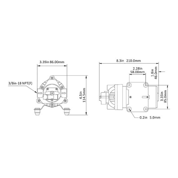 Bomba Água Doce Pressurizadora Seaflo 1.3 Gpm -12v - 70psi - 31S