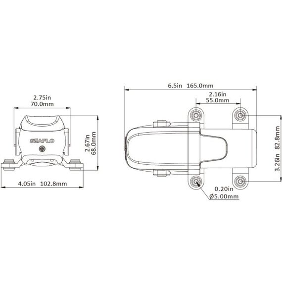 Bomba Água Doce Pressurizadora Seaflo 1.5 Gpm - 40 psi - 24v - 23A Series