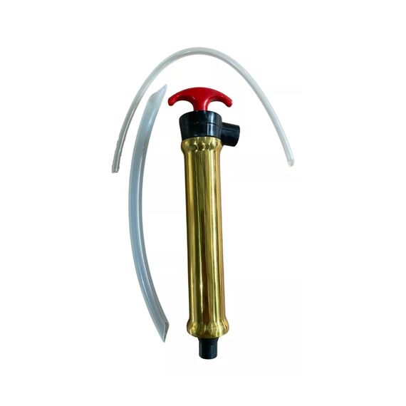 Bomba Manual p/ Transferência de Óleo e Combustível - Corpo em Metal - 2 Mangueiras