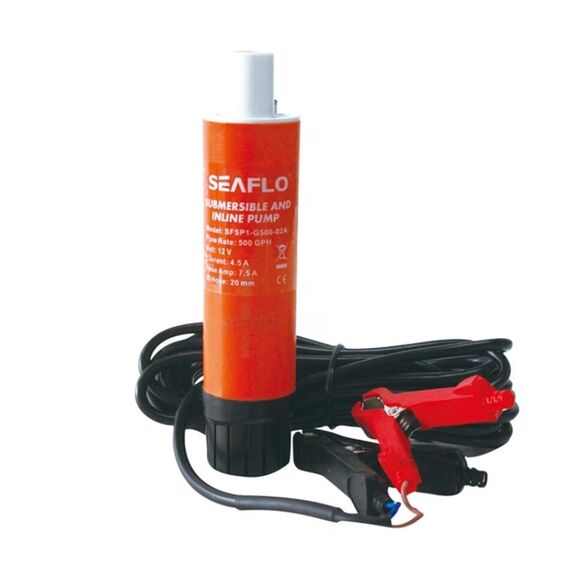 Bomba Pressurizadora Submersível p/ Água Salgada e Óleo 500gph - 12v - 5m