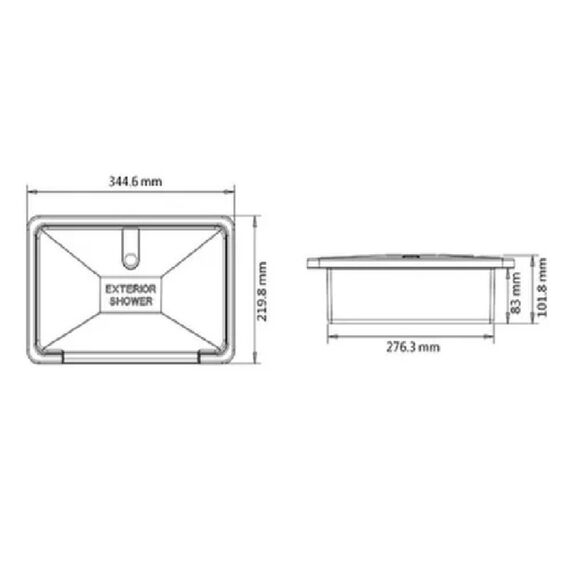Chuveiro De Popa Com Misturador P/ Embarcações Com Caixa Retangular e Chave