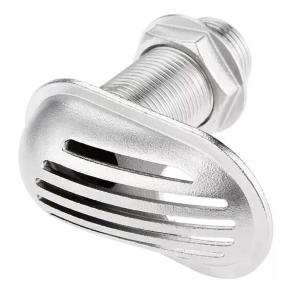 Entrada de Água c/ Ralo p/ Embarcações em Inox Fundido - 38mm - 50x100mm