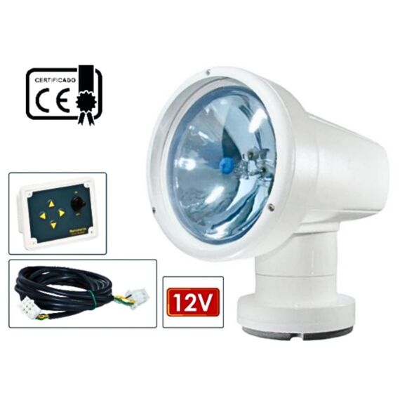 Farol de Busca Direcional p/ Embarcações Com Controle Remoto 12V - Lâmpada 55W