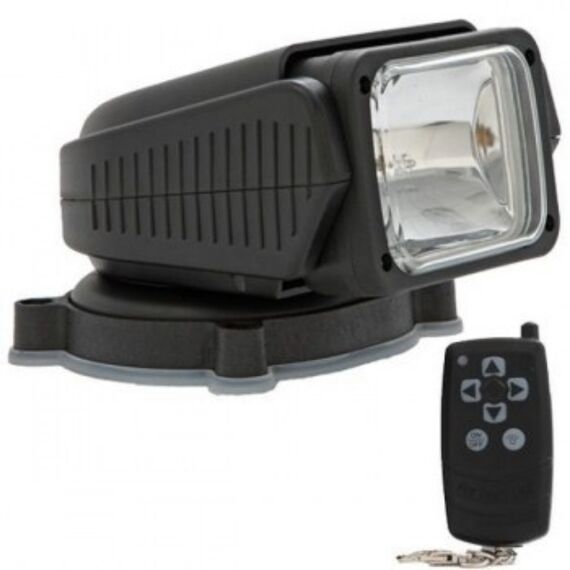 Farol de Busca Direcional p/ Embarcações Com Controle Remoto Portátil Sem Fio 12V - 55W - Preto