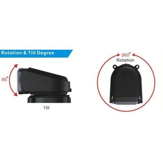 Farol de Busca Direcional p/ Embarcações Com Controle Remoto Portátil Sem Fio 12V - 55W - Preto