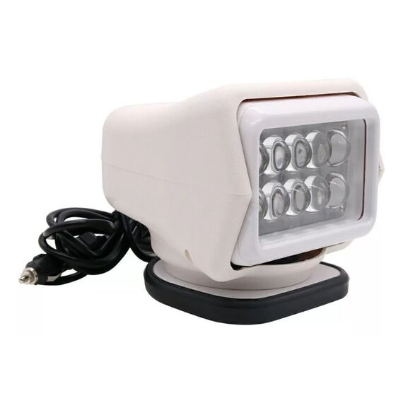 Farol de Busca Direcional p/ Embarcações Com Controle Remoto Sem Fio - 12/24V - LED 50W - Branco