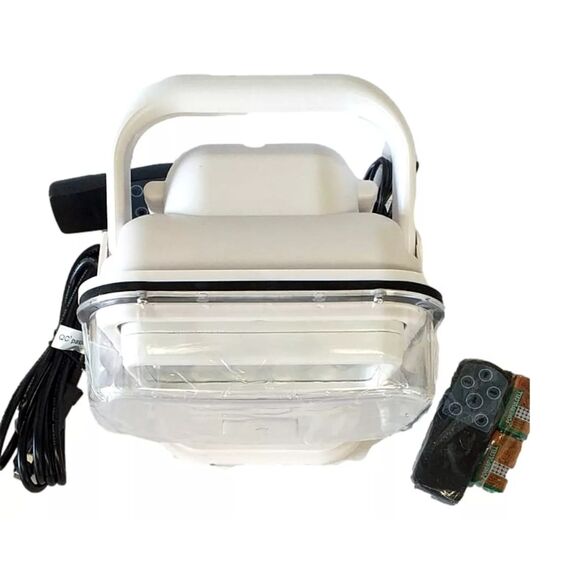 Farol de Busca Direcional p/ Embarcações Com Controle Remoto Sem Fio - 12V - LED 50W - Branco