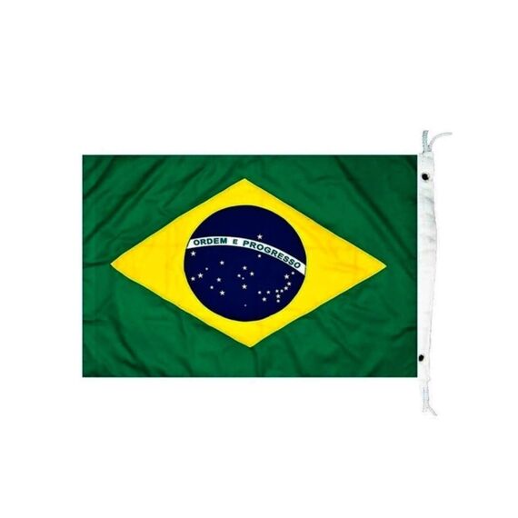 Kit Iluminação em LED c/ Mastro - A: 40cm + Olho de Tubarão + Bandeira do Brasil - Branco