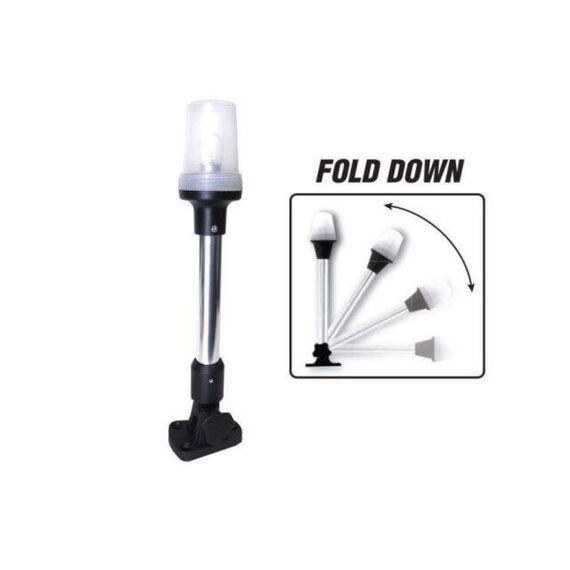 Luz de Alcançado c/ Mastro Rebatível - 27 cm - Cromado