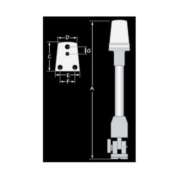 Luz de Alcançado c/ Mastro Rebatível - 60 cm - Cromado