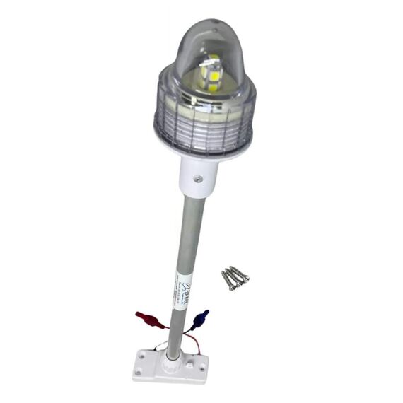 Luz de Alcançado Circular em LED c/ Mastro Fixo - A: 40 cm - 9 LEDS - base BRANCA