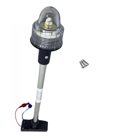 Luz de Alcançado Circular em LED c/ Mastro Fixo - A: 40 cm - 9 LEDS - base PRETA