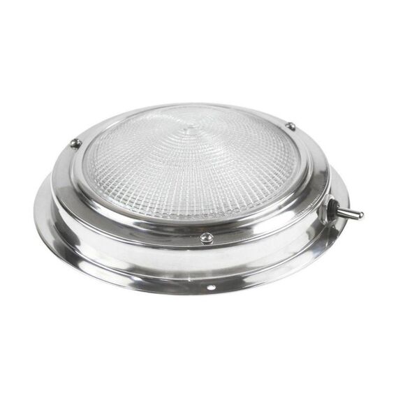 Luz De Cabine / Luminária Redonda 11 cm c/ Interruptor em INOX - 12v