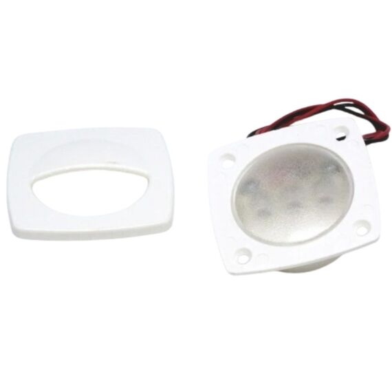 Luz de Cortesia 3 LEDs c/ Acabamento em ABS Branco Capa Lisa