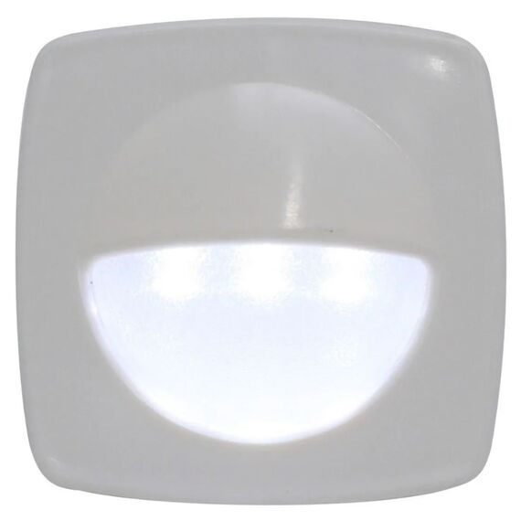 Luz de Cortesia 3 LEDs c/ Acabamento em ABS Branco Capa Lisa