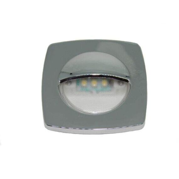 Luz de Cortesia 3 LEDs c/ Acabamento em ABS Cromado Capa Lisa