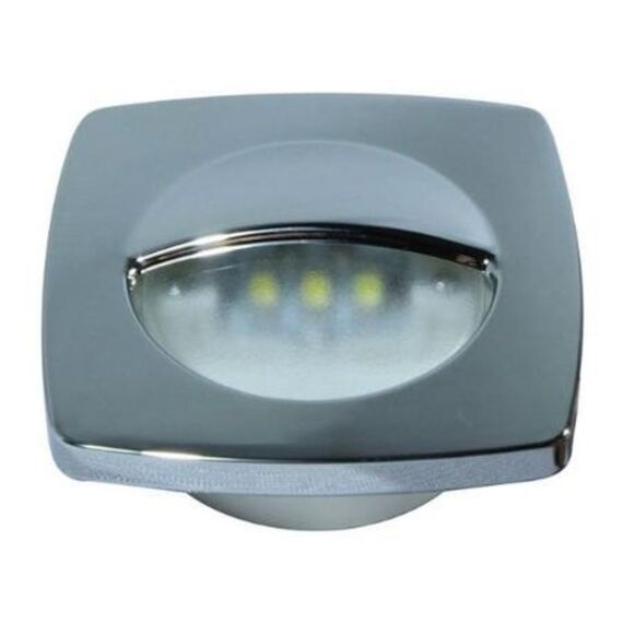 Luz de Cortesia 3 LEDs c/ Acabamento em ABS Cromado Capa Lisa