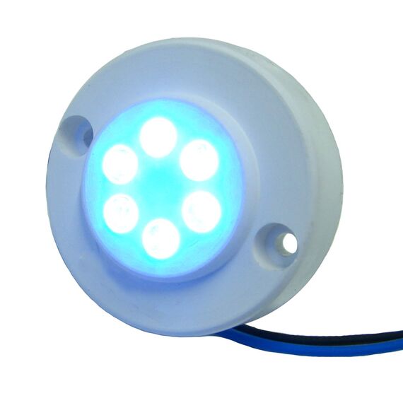 Luz de Cortesia em ABS - 6 LEDS - Azul - 12 V - Redonda