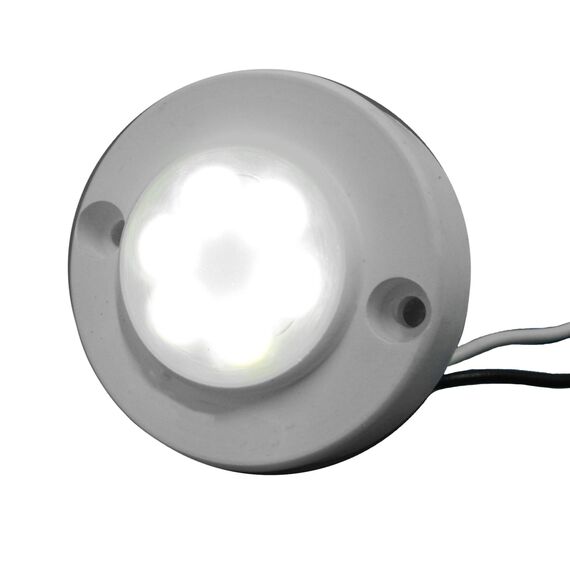 Luz de Cortesia em ABS - 6 LEDS - Branca - 12 V - Redonda