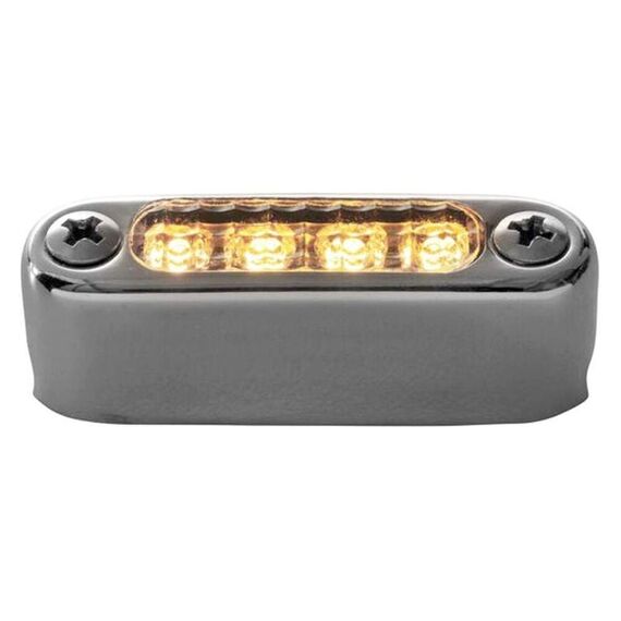 Luz de Cortesia Micro LED c/ Acabamento Retangular em Inox - Ambar