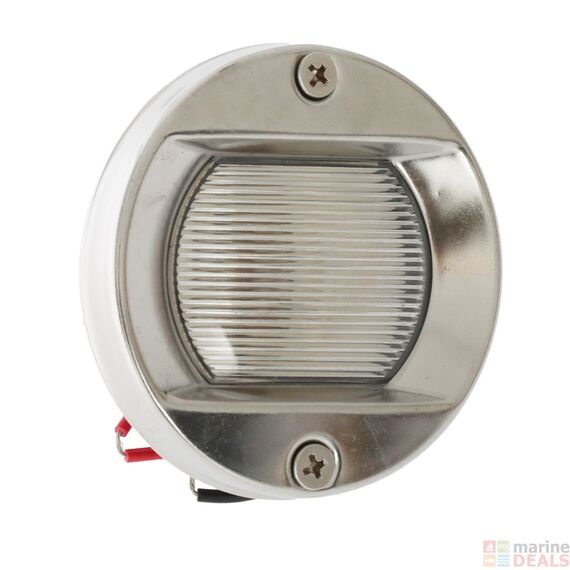 Luz de Espelho de Popa c/ Acabamento em Inox, Base Plástica - Redonda