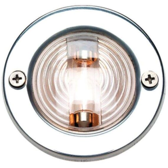 Luz de Espelho de Popa c/ Acabamento em Inox - Redonda