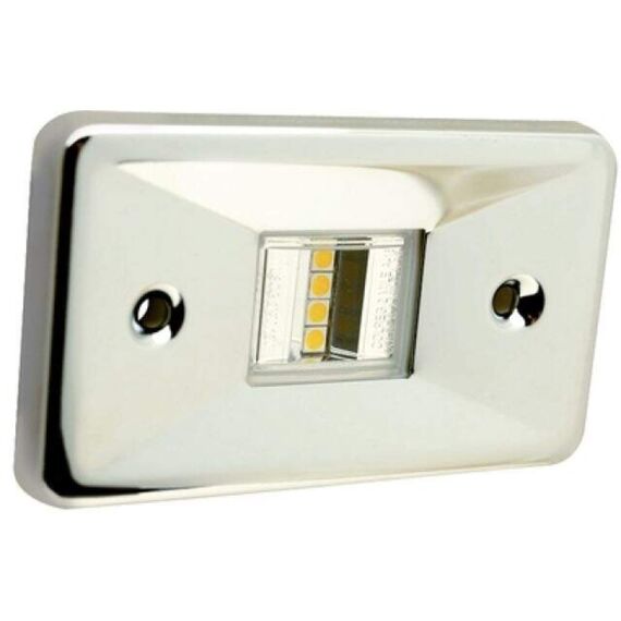 Luz de Espelho de Popa em LED c/ Acabamento em Inox - Retangular