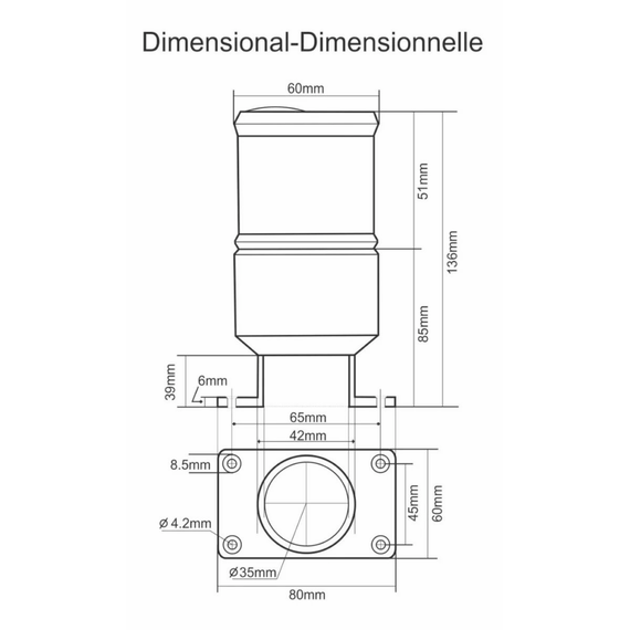 Luz de Navegação 4 em 1 Atracação / Strobo de TOP / Emergência - 2 Milhas Náuticas - Optolamp - Preta