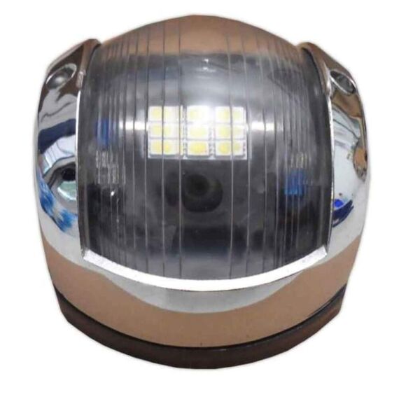 Luz de Navegação Alcançado c/ Tampa em Nylon Cromo Níquel, Base em ABS Preta