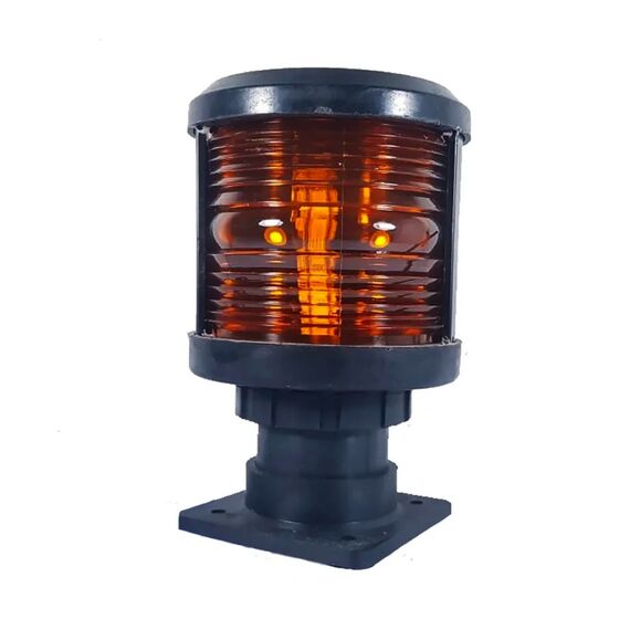 Luz de Navegação Alcançado - Lente Amarela 135°, Corpo em ABS Preto - TOP - 12m