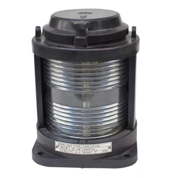 Luz de Navegação Alcançado - Lente Transparente 135°, Corpo em ABS Preto - HORIZONTAL